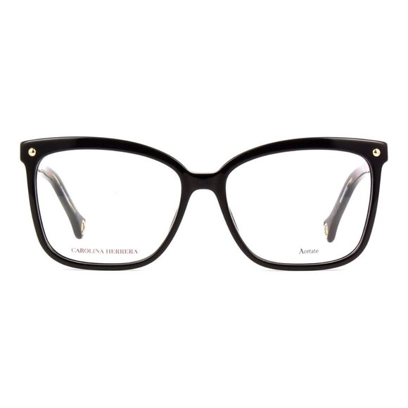 New Authentic  CAROLINA HERRERA Black Cat Eye CH0012 807 Glasses Women - Picture 2 of 5